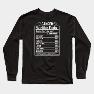 Cancer Nutrition Facts Label Long Sleeve T-Shirt